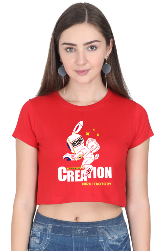 Creation - Female Crop Top Red