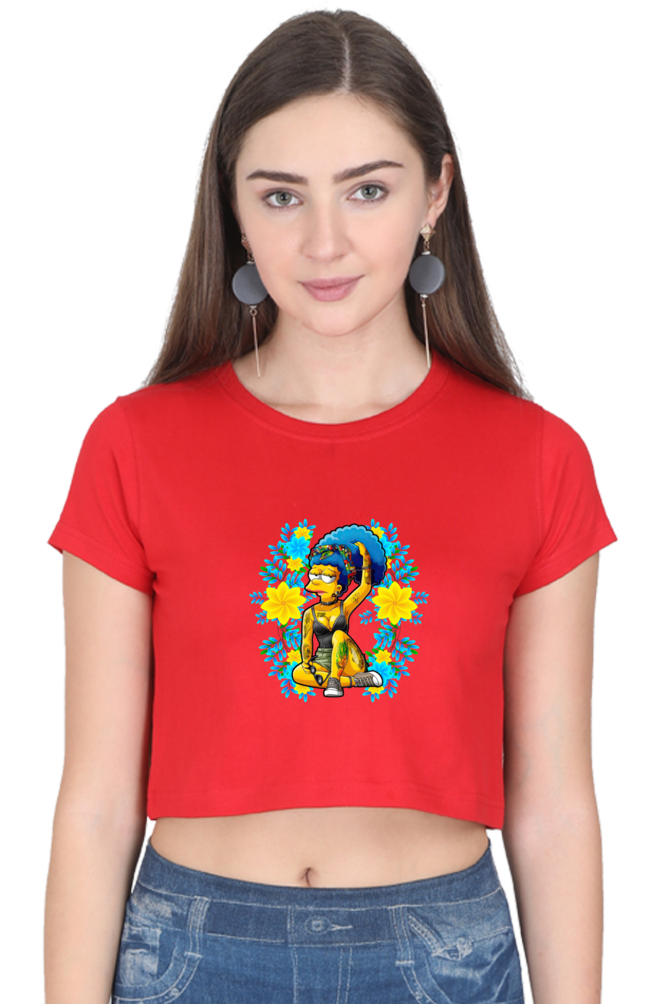 Cartoon Women - Female Crop Top Red