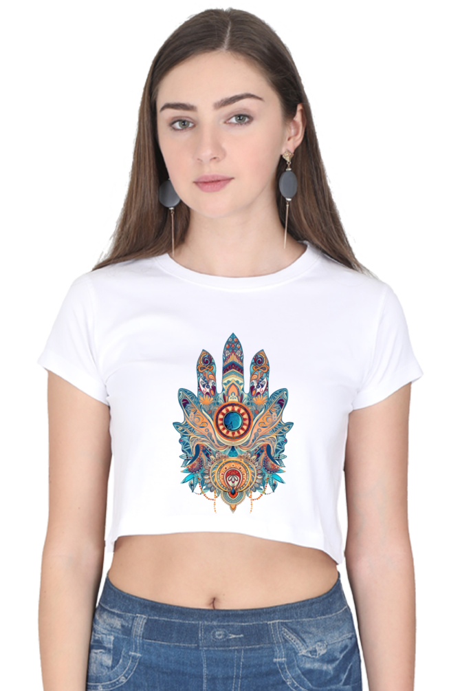 Hamsa - Female Crop Top White