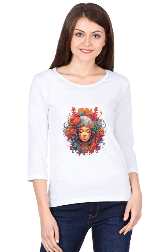 ZenVibes - Full Sleeves Womens T-Shirts White