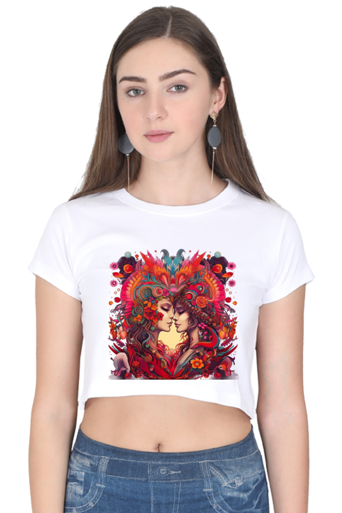 Bohemian Love - Female Crop Top White