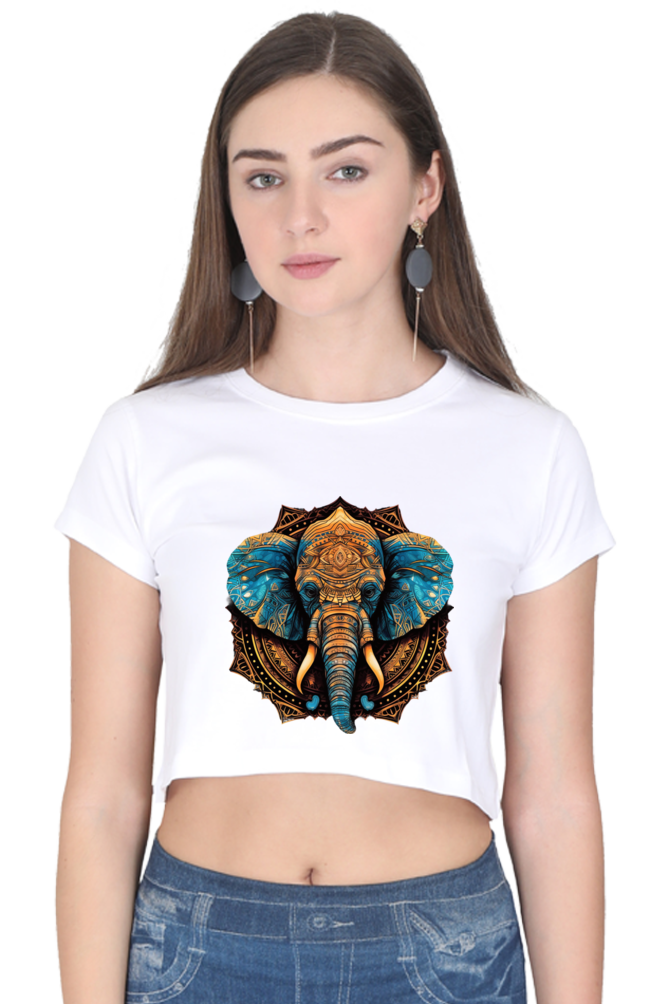 Mandala - Female Crop Top White