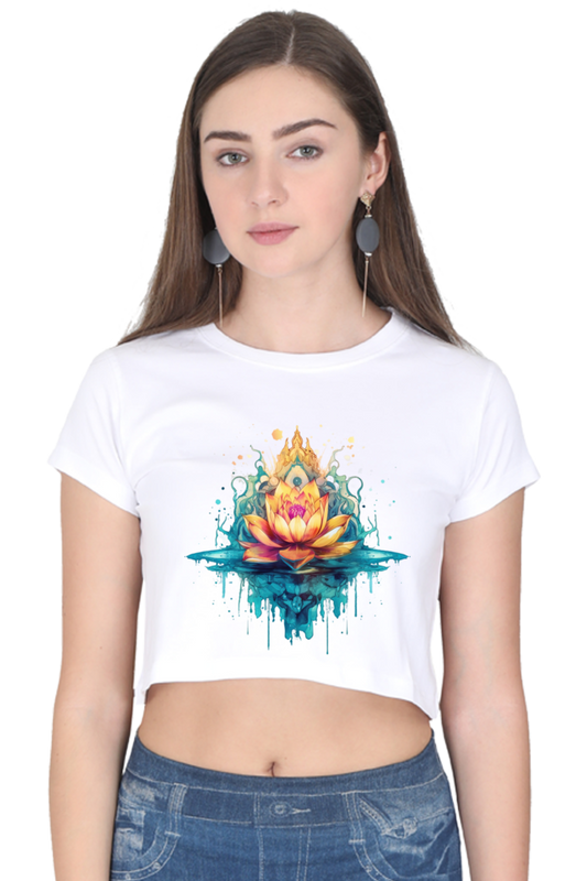 Lotus - Female Crop Top White