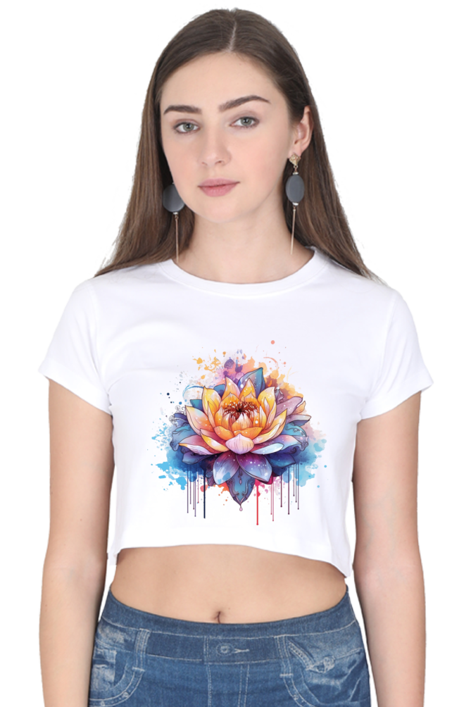 Lotus - Female Crop Top White