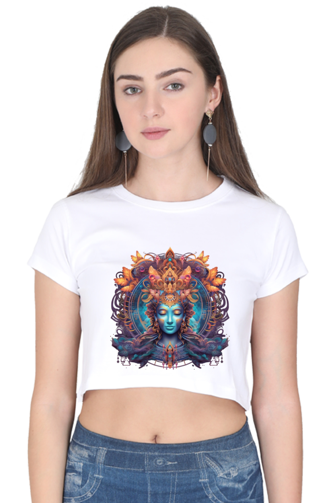 Meditation - Female Crop Top White