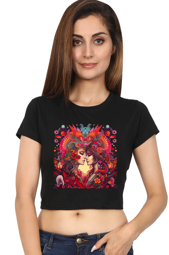 Bohemian Love - Female Crop Top Black