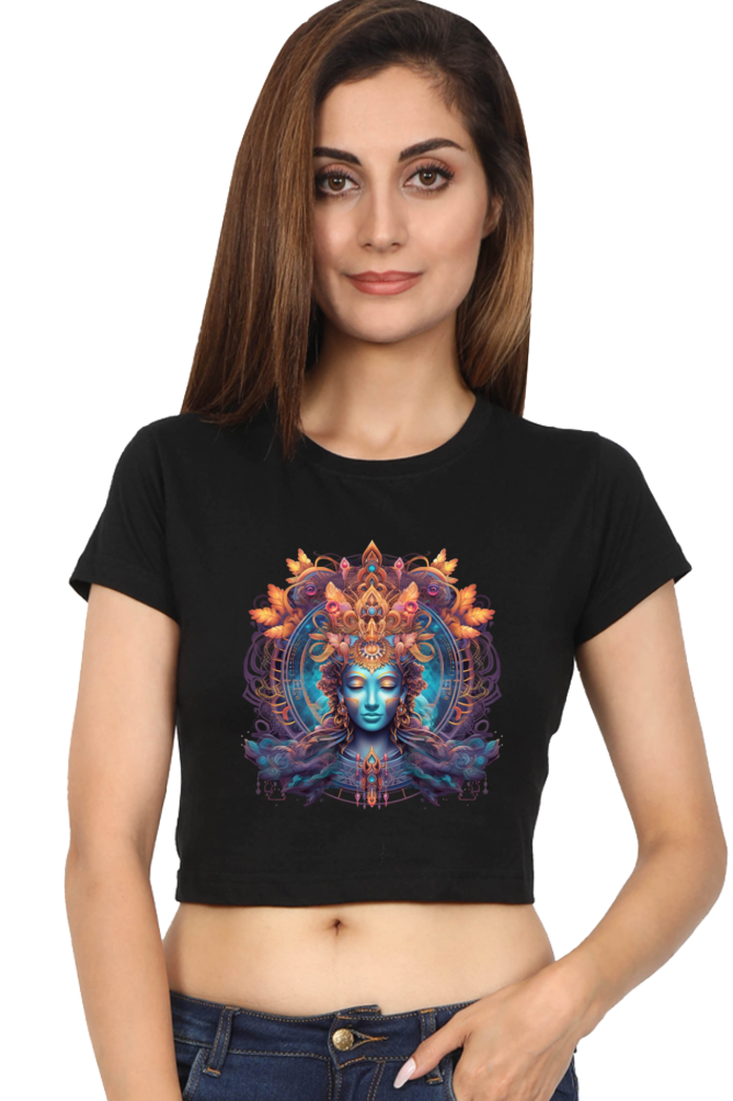 Meditation - Female Crop Top Black