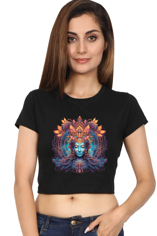 Meditation - Female Crop Top Black