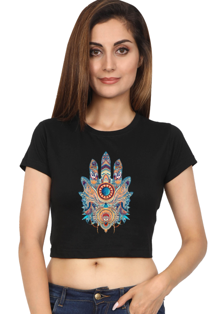 Hamsa - Female Crop Top Black