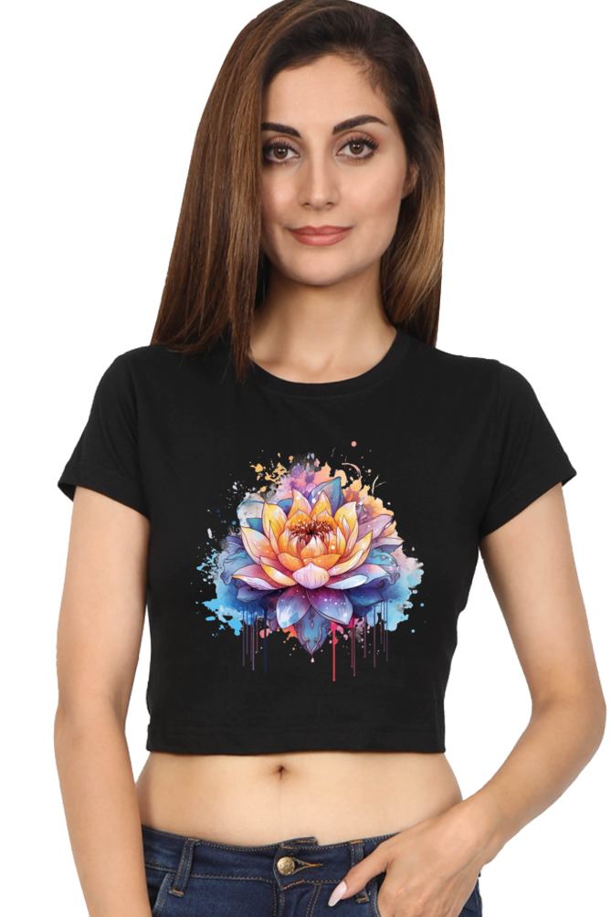 Lotus - Female Crop Top Black