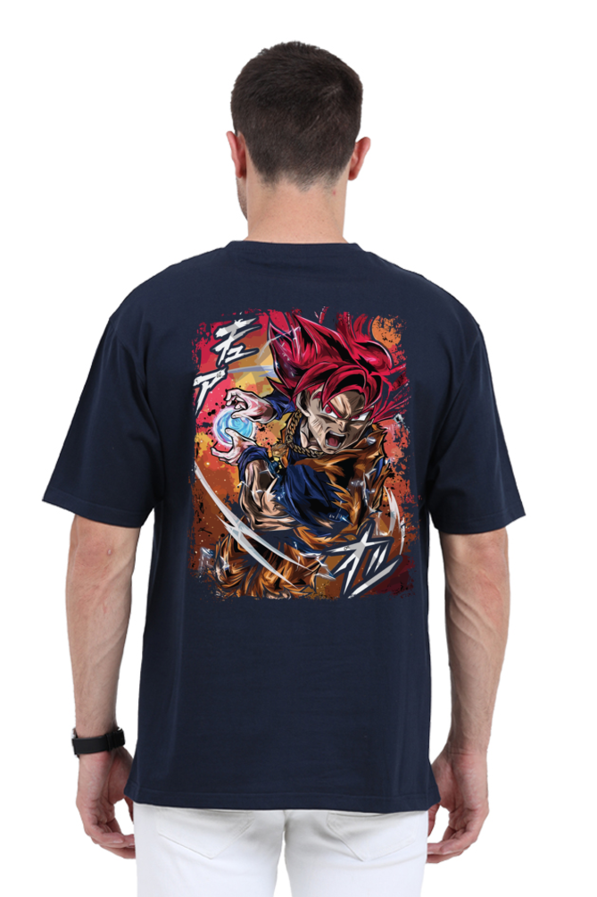 Goku - Oversized Mens Classic Tshirt Navy Blue