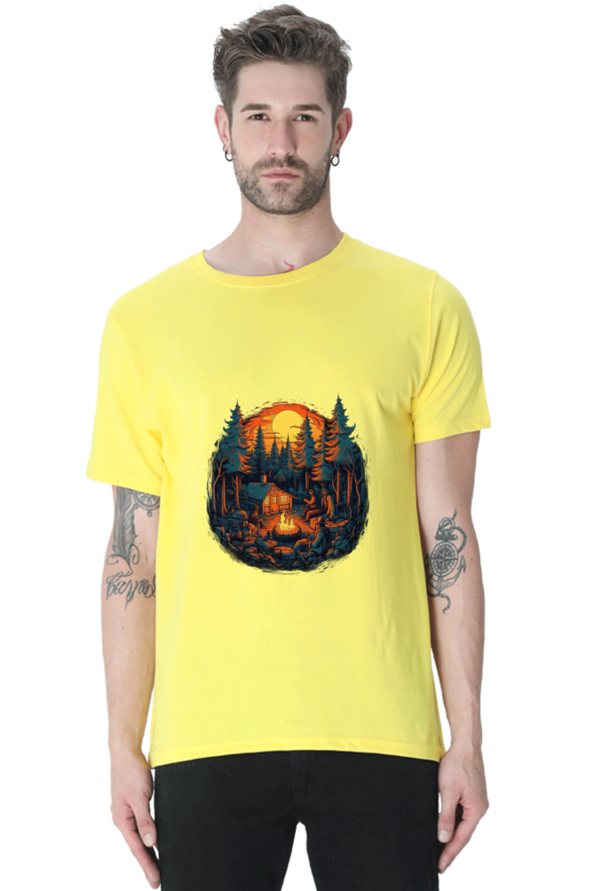 Cozy Campfire - Mens Classic Tshirts New Yellow