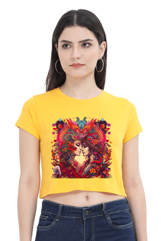 Bohemian Love - Female Crop Top Golden Yellow