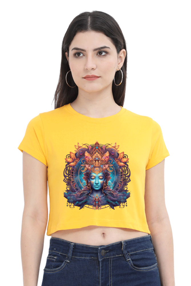 Meditation - Female Crop Top Golden Yellow