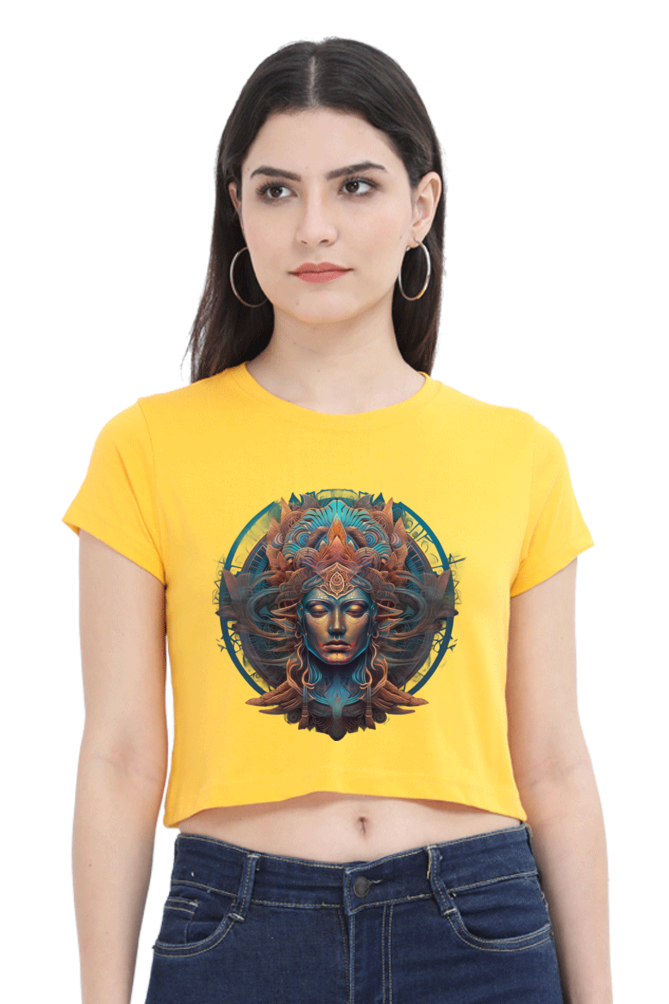 Meditation - Female Crop Top Golden Yellow