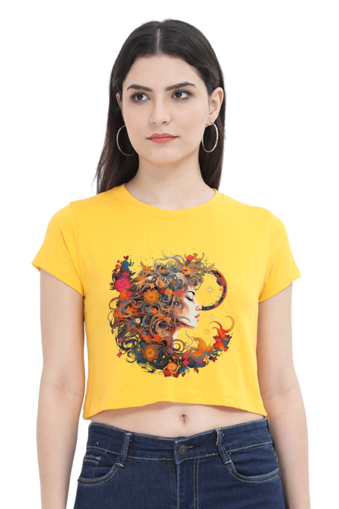 Celestial - Female Crop Top Golden Yellow