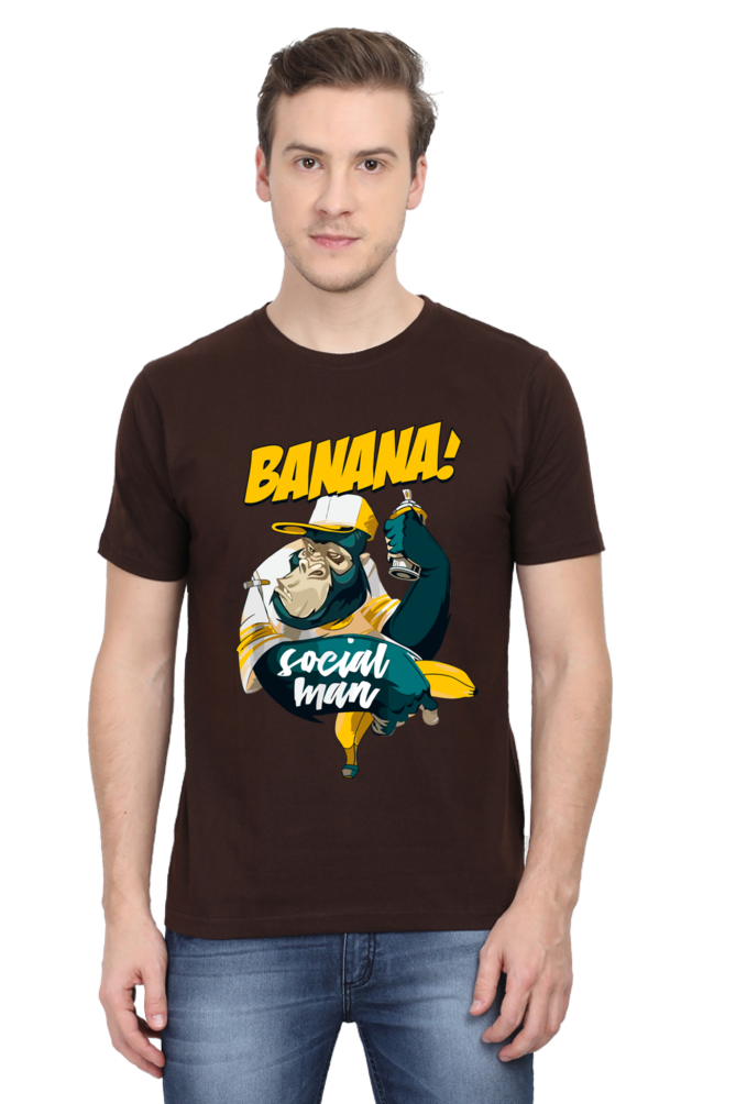 Banana - Mens Classic T-shirt Coffee Brown