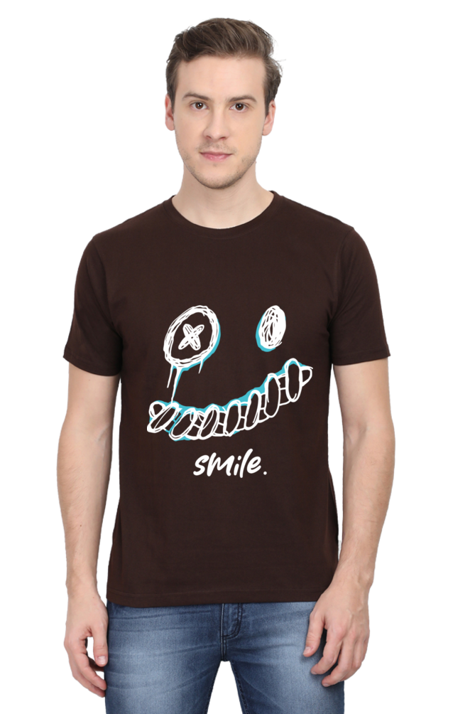 Smile- Mens Classic T-Shirt Coffee Brown