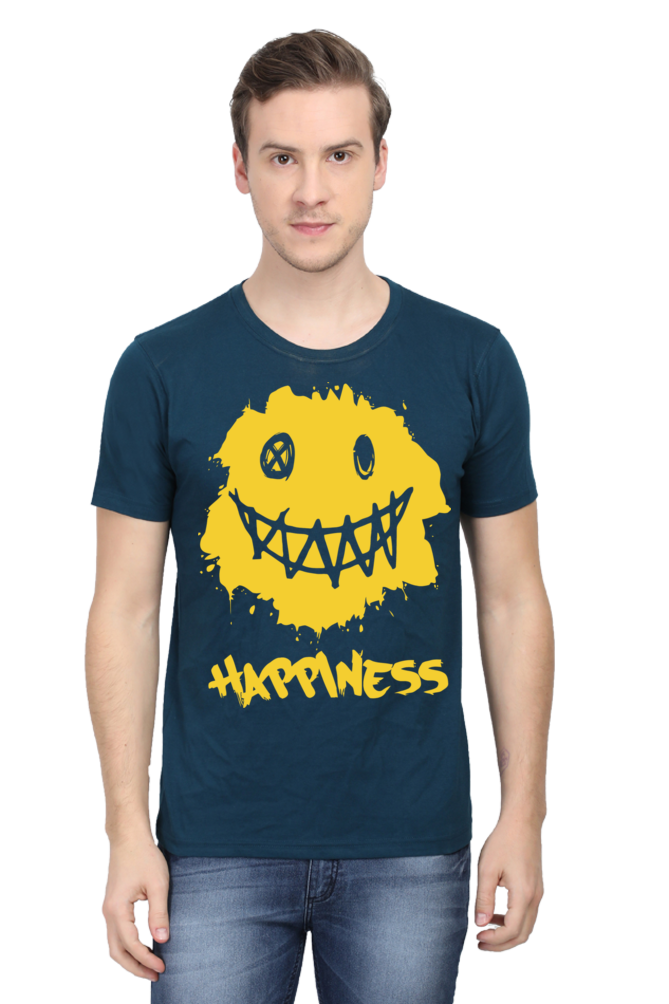 Happiness - Mens Classic T-Shirt Petrol Blue