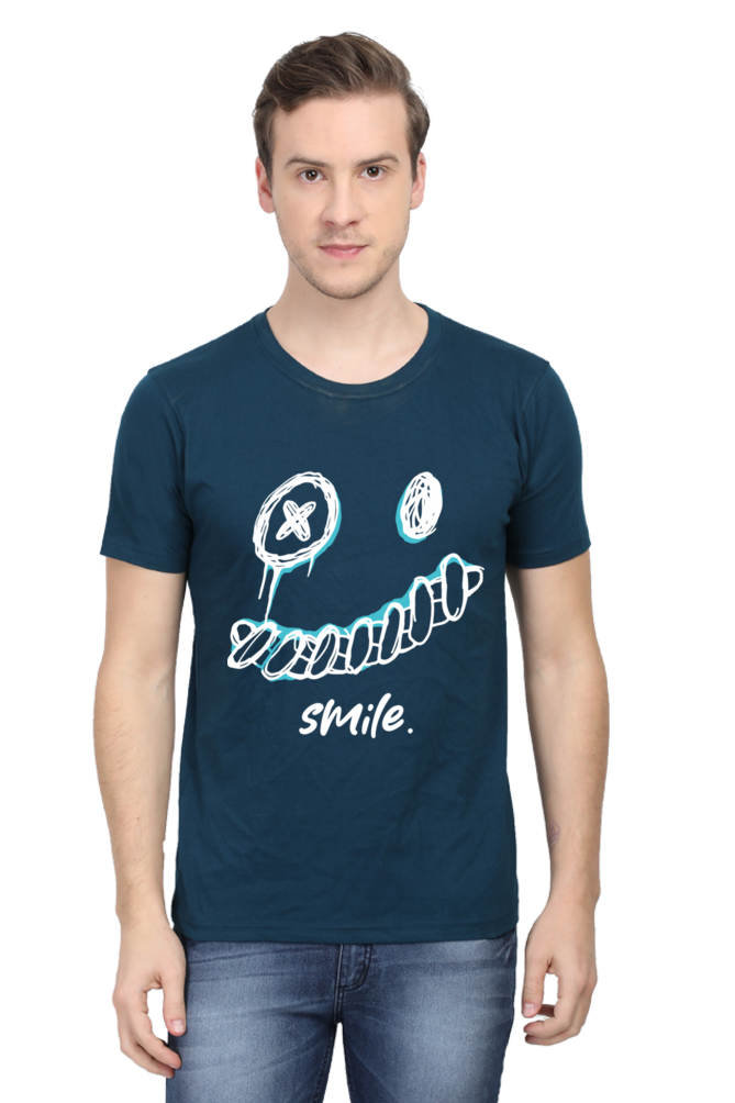 Smile- Mens Classic T-Shirt Petrol Blue