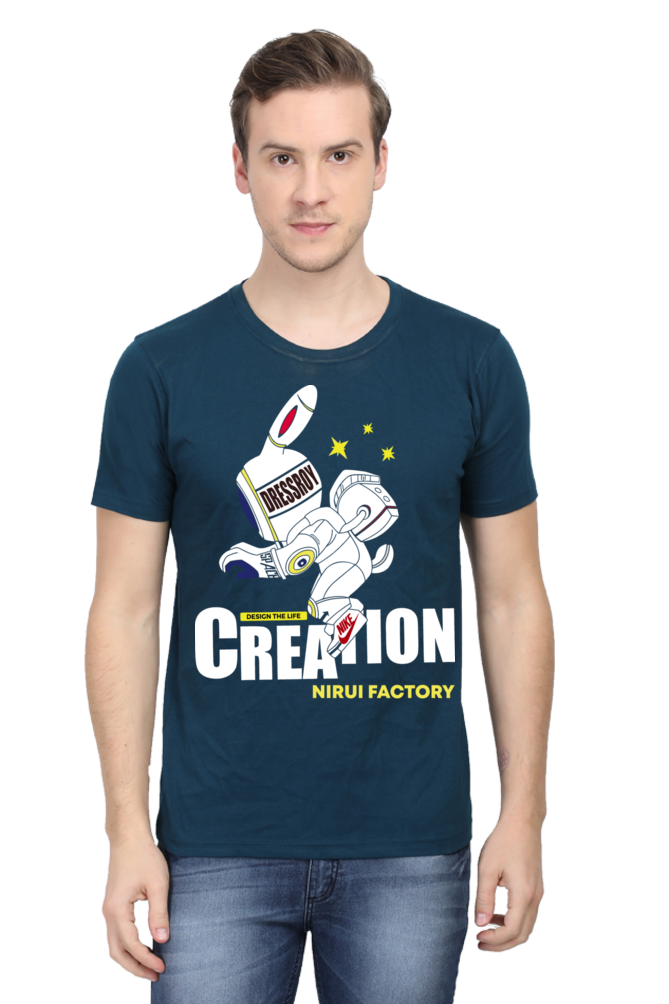 Creation - Mens Classic T-Shirt Petrol Blue