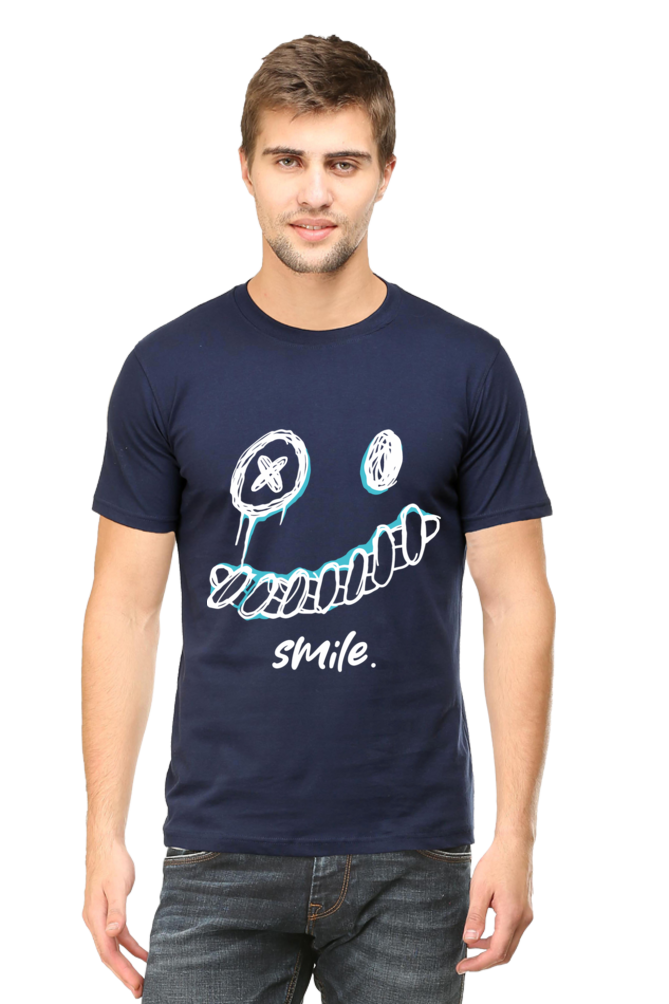 Smile- Mens Classic T-Shirt Navy Blue