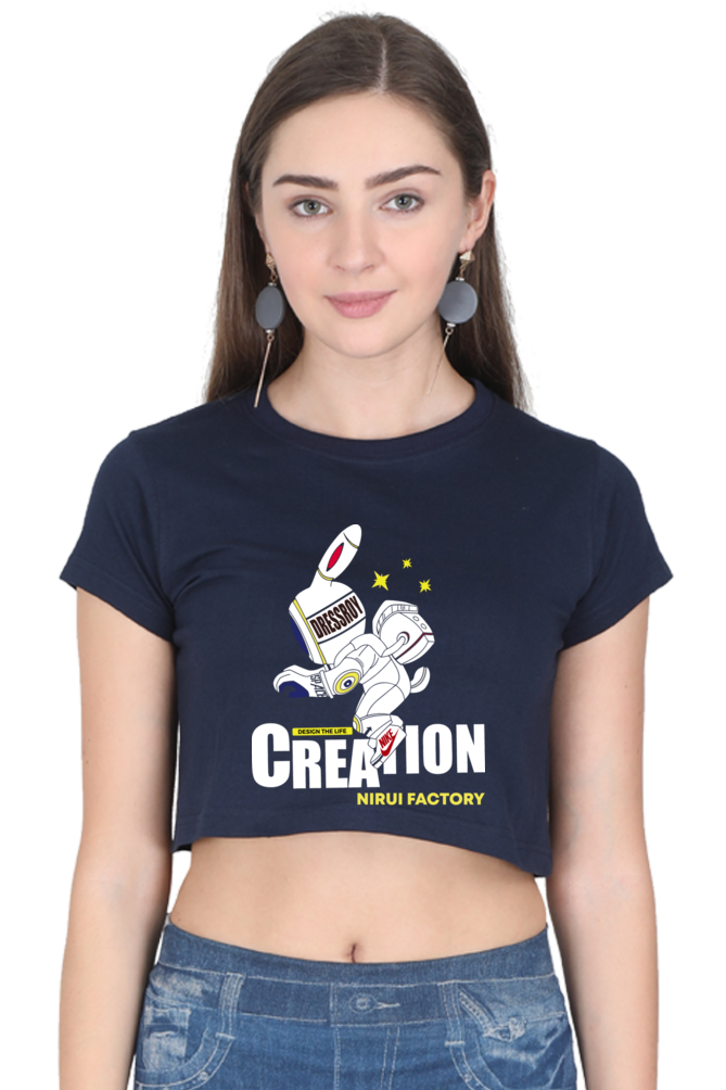 Creation - Female Crop Top Navy Blue