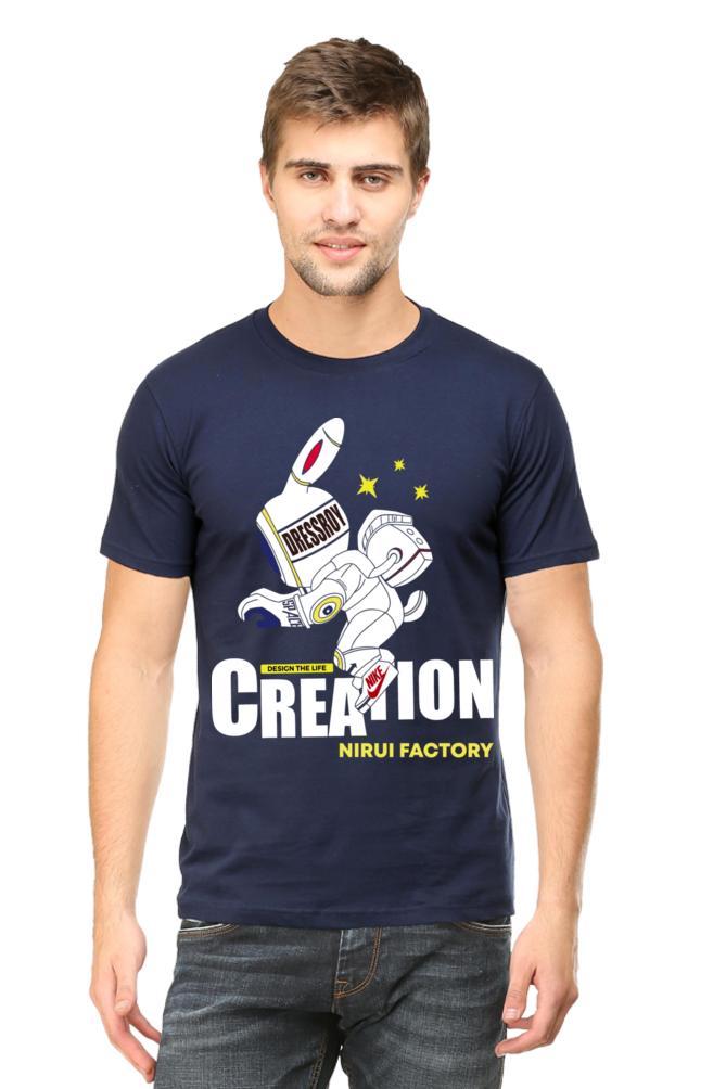 Creation - Mens Classic T-Shirt Navy Blue