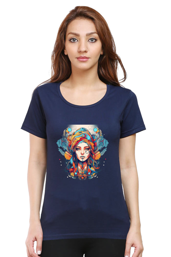 ZenVibes - Female T-Shirts Navy Blue