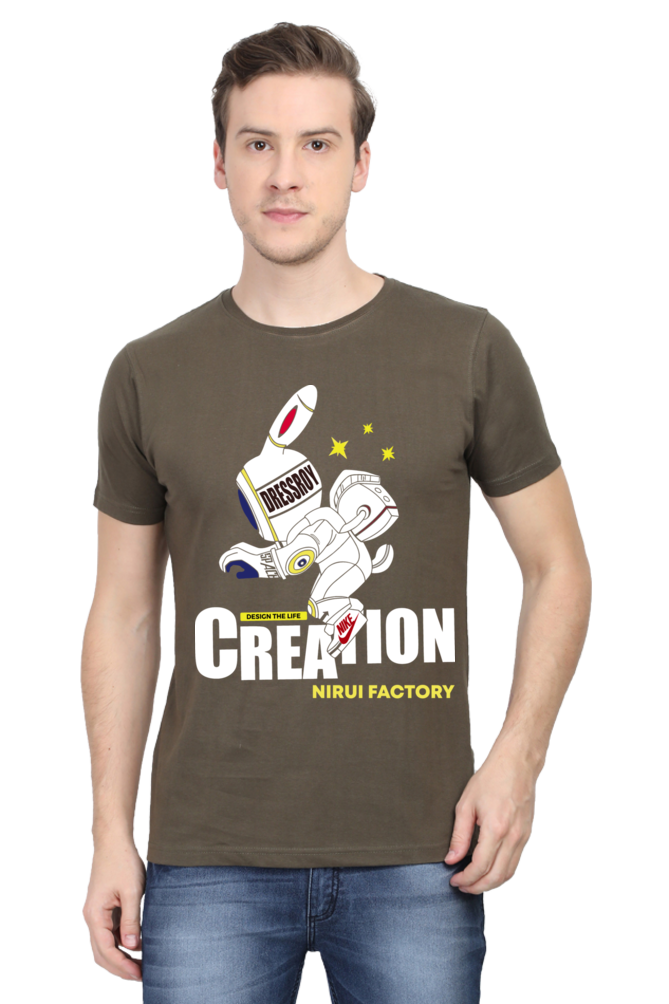 Creation - Mens Classic T-Shirt Olive Green