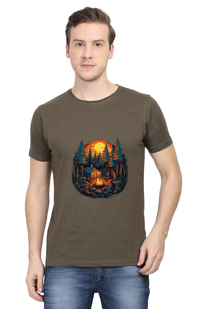 Cozy Campfire - Mens Classic Tshirts Olive Green