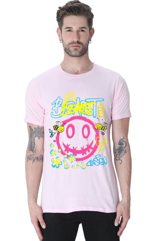 Beast - Mens Classic T-Shirt Light Baby Pink