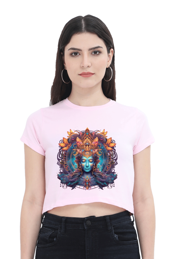 Meditation - Female Crop Top Light Baby Pink