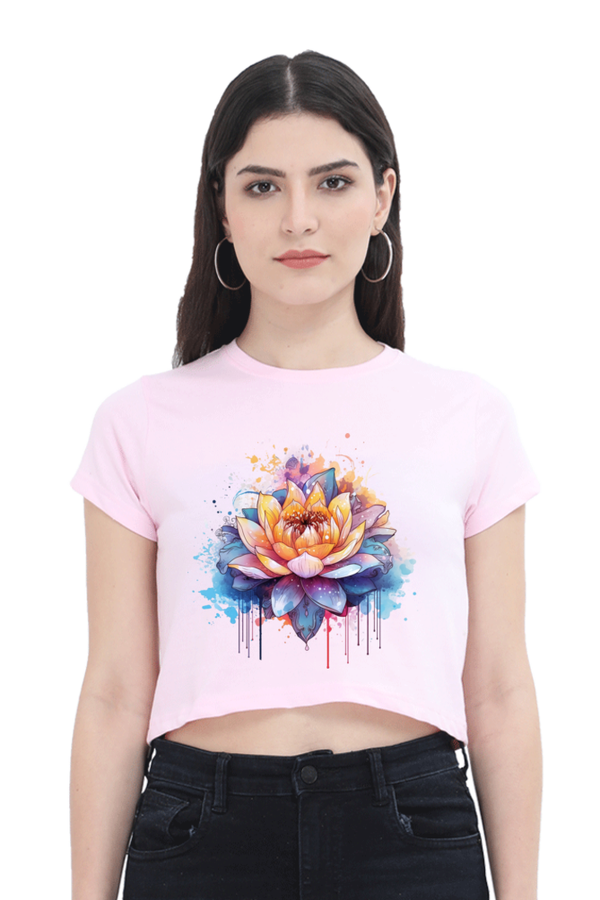 Lotus - Female Crop Top Light Baby Pink