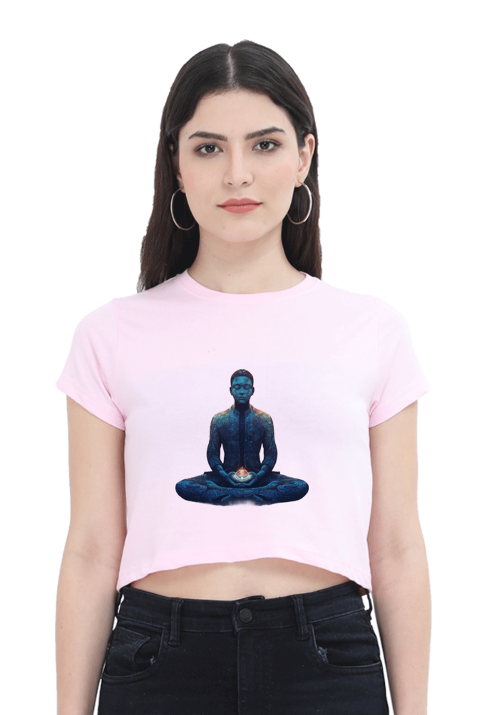 Meditation - Female Crop Top Light Baby Pink