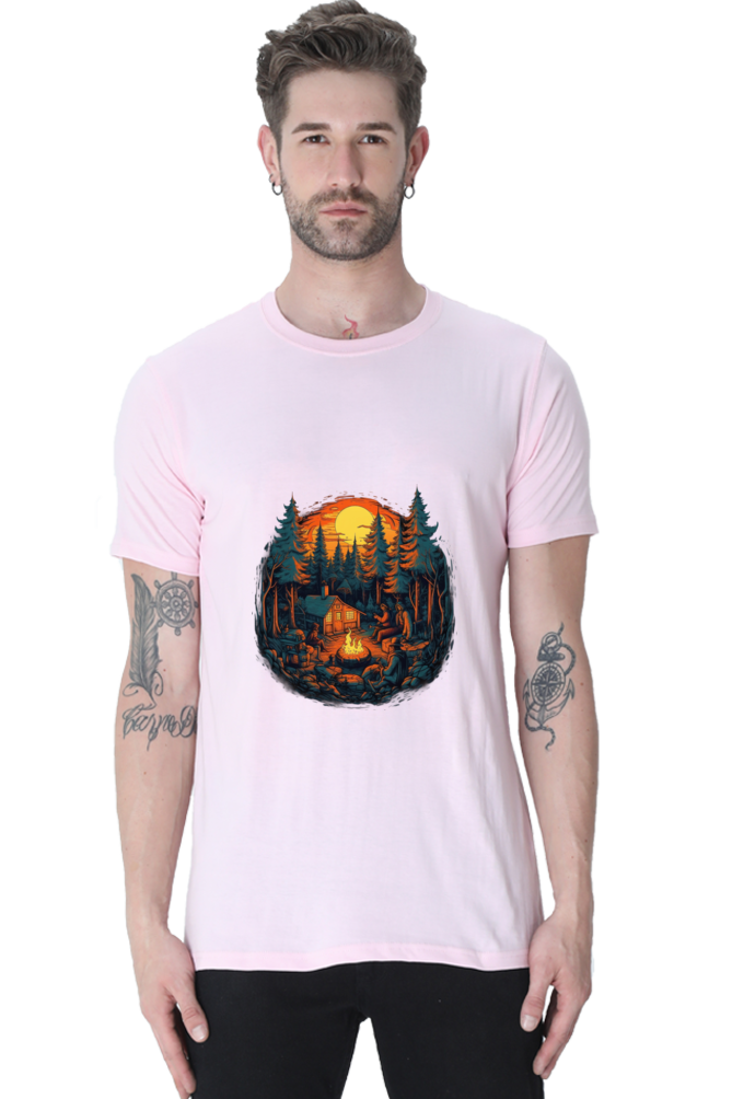 Cozy Campfire - Mens Classic Tshirts Light Baby Pink