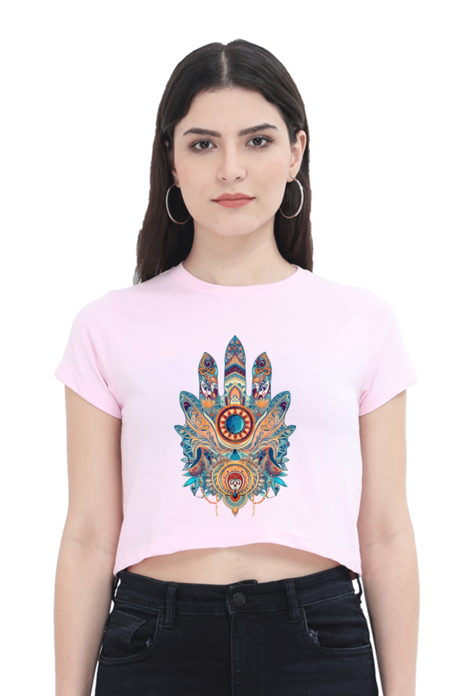 Hamsa - Female Crop Top Light Baby Pink