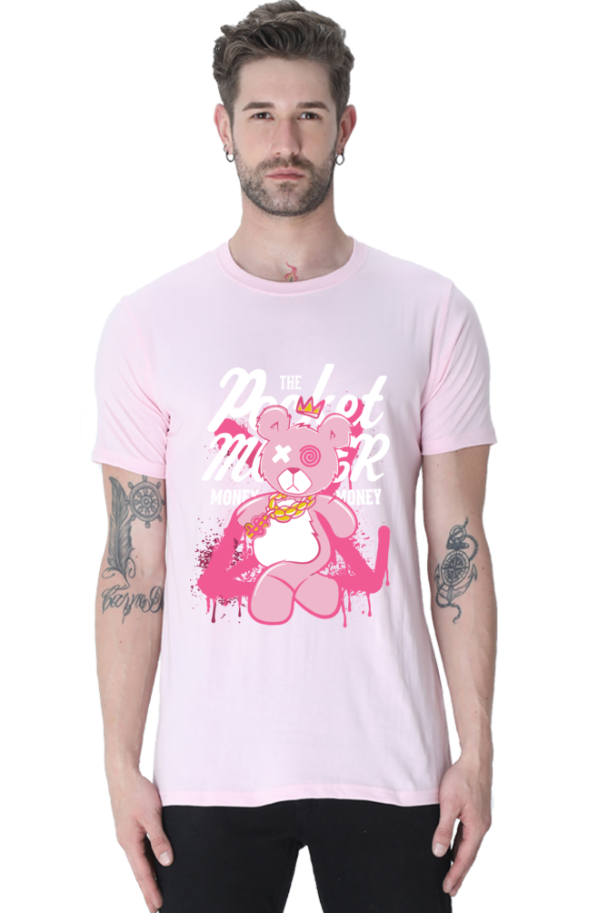 Panda - Mens Classic T-Shirt Light Baby Pink