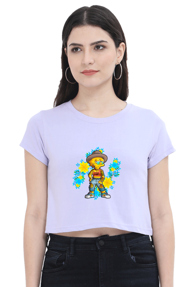 Cartoon Women - Female Crop Top Lavender