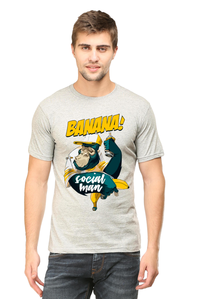 Banana - Mens Classic T-shirt Grey Melange