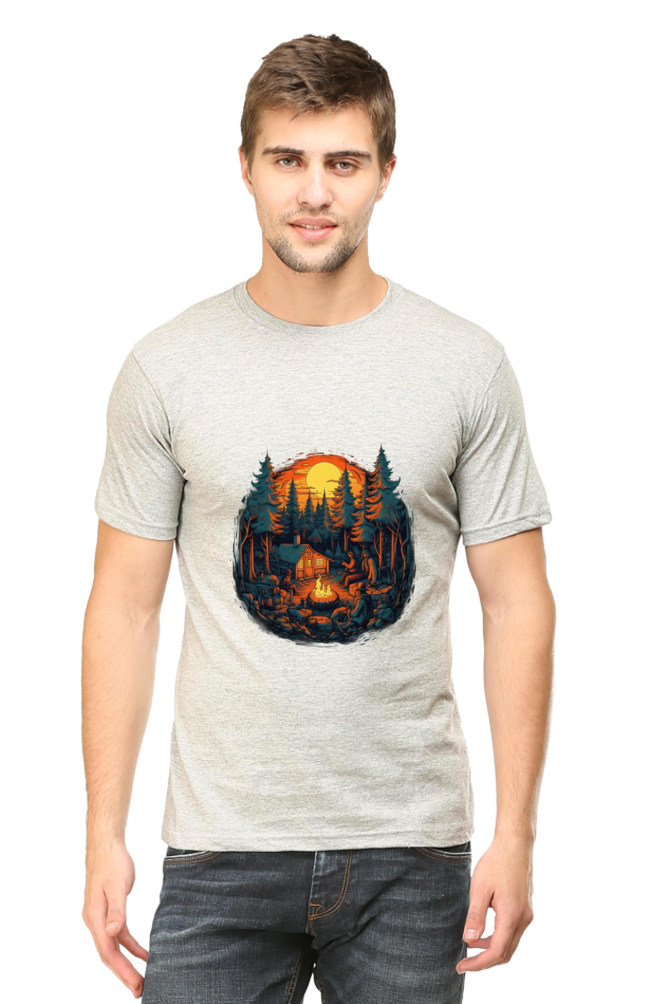 Cozy Campfire - Mens Classic Tshirts Grey Melange