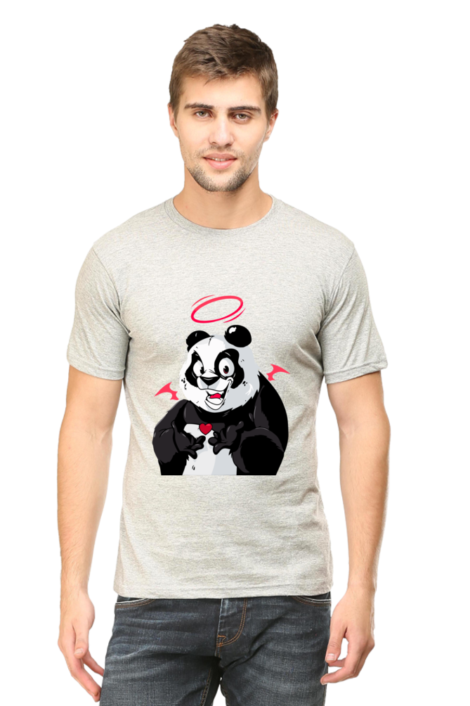 Panda - Mens Classic T-Shirt Grey Melange