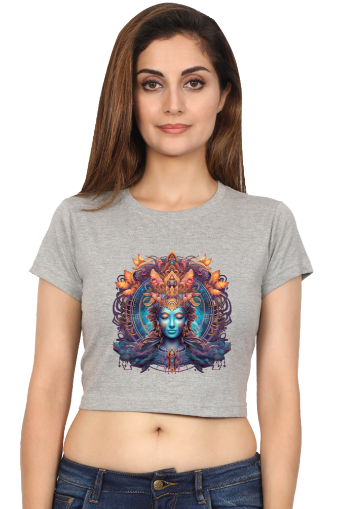 Meditation - Female Crop Top Grey Melange