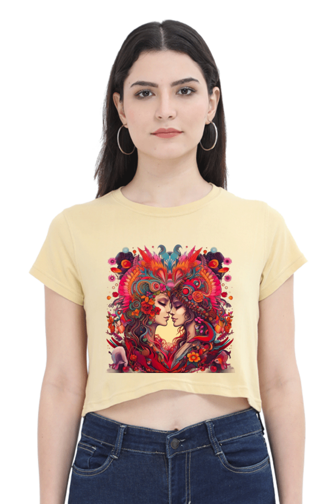 Bohemian Love - Female Crop Top Beige