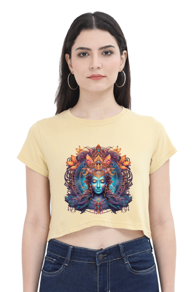 Meditation - Female Crop Top Beige