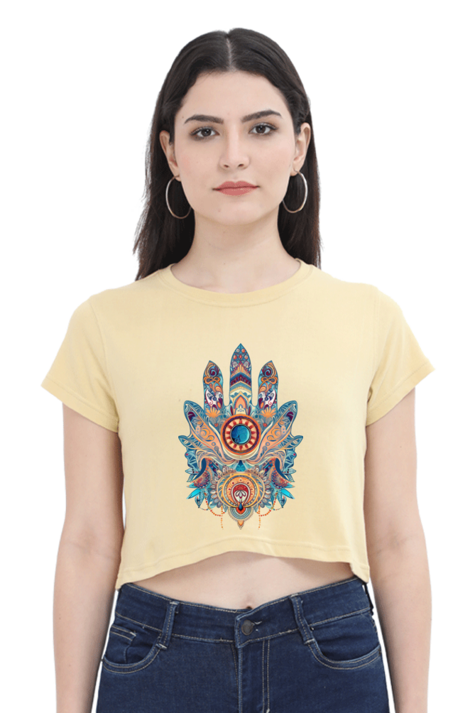 Hamsa - Female Crop Top Beige