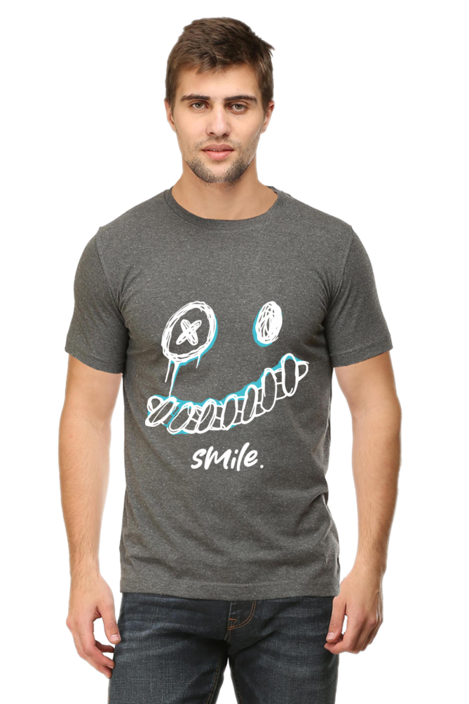 Smile- Mens Classic T-Shirt Charcoal Melange