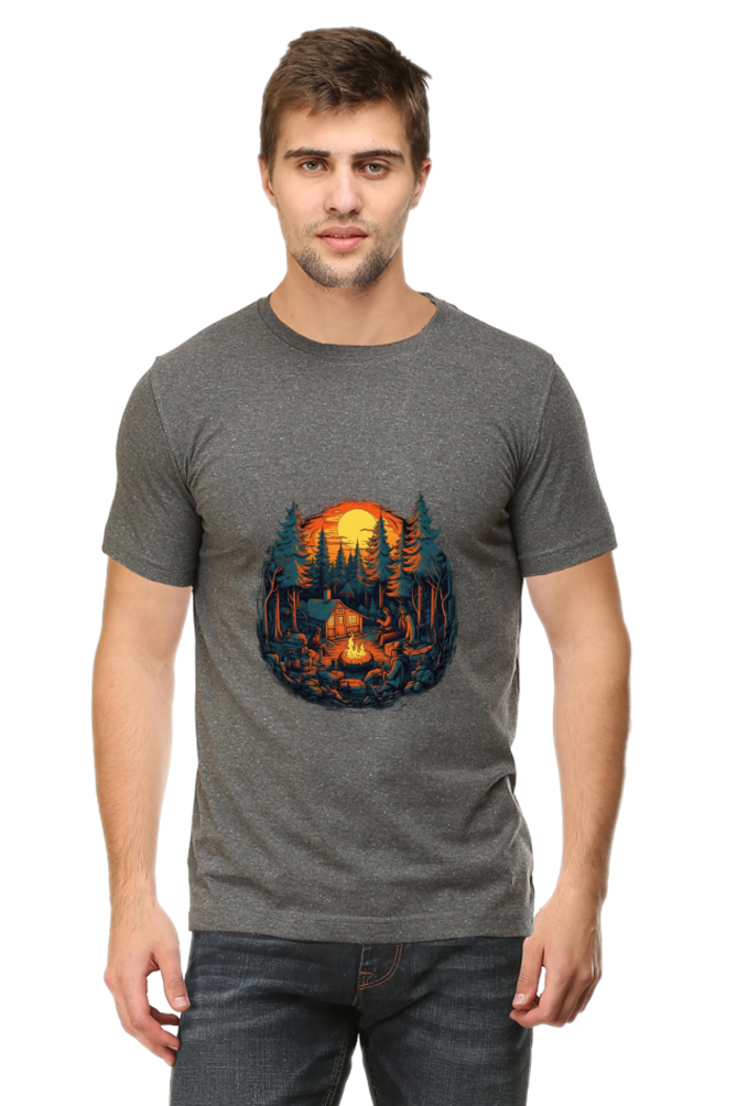 Cozy Campfire - Mens Classic Tshirts Charcoal Melange