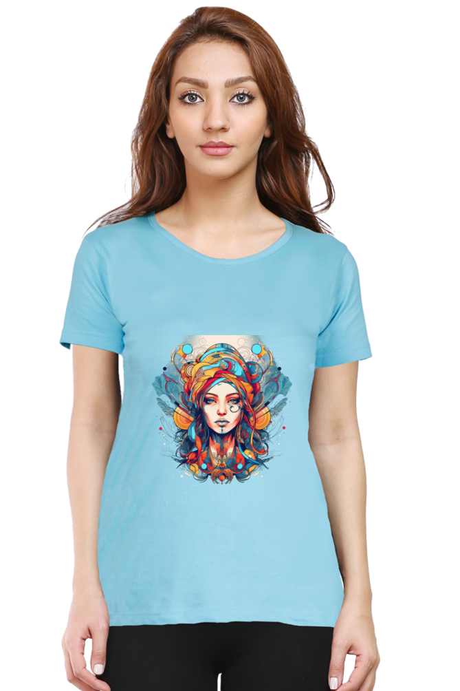 ZenVibes - Female T-Shirts SkyBlue