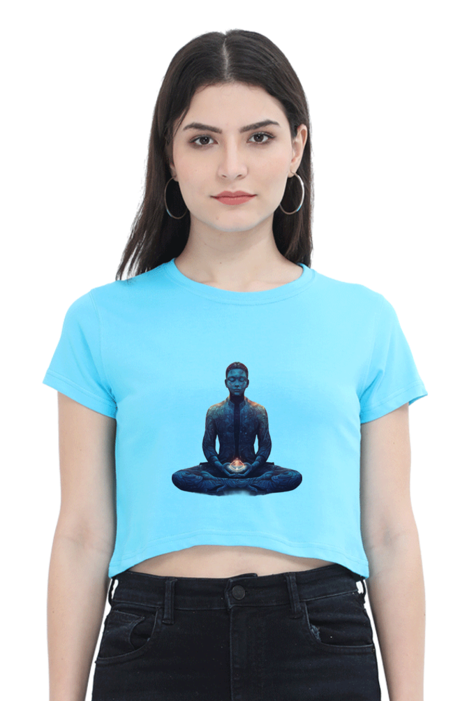 Meditation - Female Crop Top SkyBlue